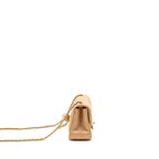 CHANEL Pearl Crush Mini Square Flap Bag Lambskin Beige GHW (Microchip)