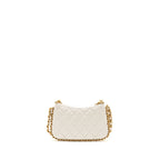 Chanel Quilted CC Purse with Chain Shiny Crumpled Lambskin White GHW (Microchip)