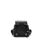 Chanel Triple Pocket Backpack Caviar Black LGHW (Microchip)