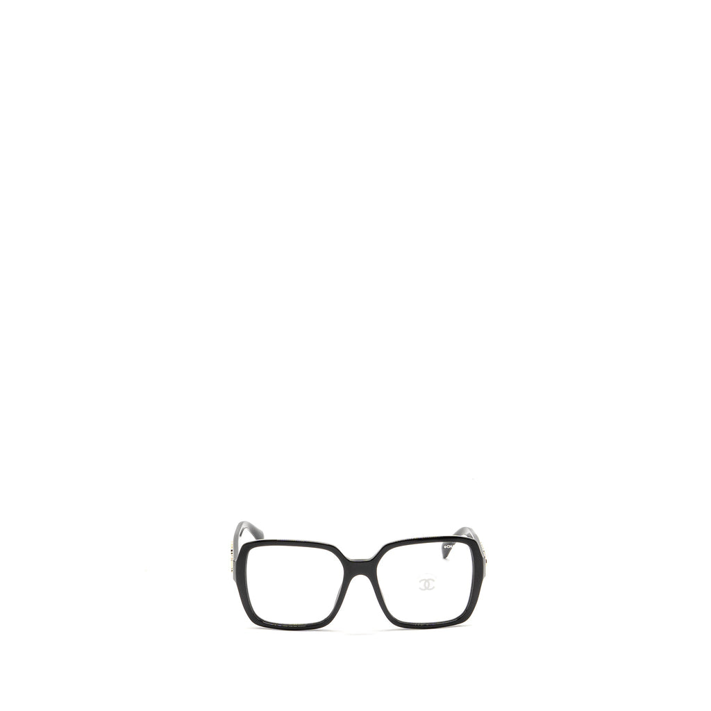 Chanel Letter Logo Square Glasses Black LGHW