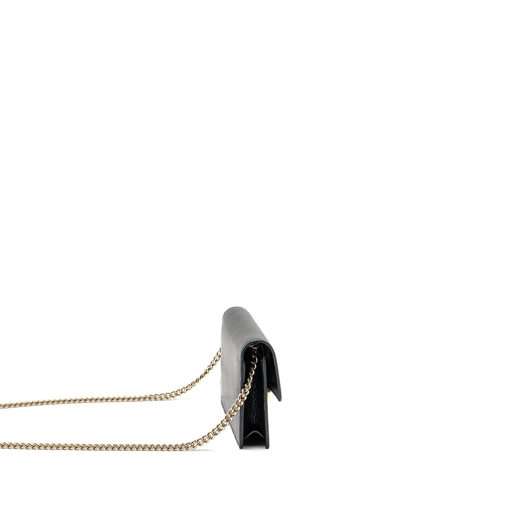 Gucci Interlocking Chain Wallet Calfskin Black GHW