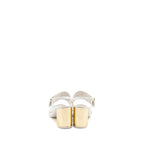 Chanel Size 37 23P CC Logo Sandals Patent Goatskin White GHW