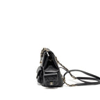 Chanel Triple Pocket Backpack Caviar Black LGHW (Microchip)