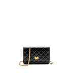 Chanel 2.55 Reissue WALLET on Chain Aged Calfskin Black GHW (Microchip)
