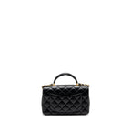 Chanel Top Handle Mini Rectangular Lambskin Black GHW (microchip)