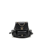 Chanel Triple Pocket Backpack Caviar Black LGHW (Microchip)
