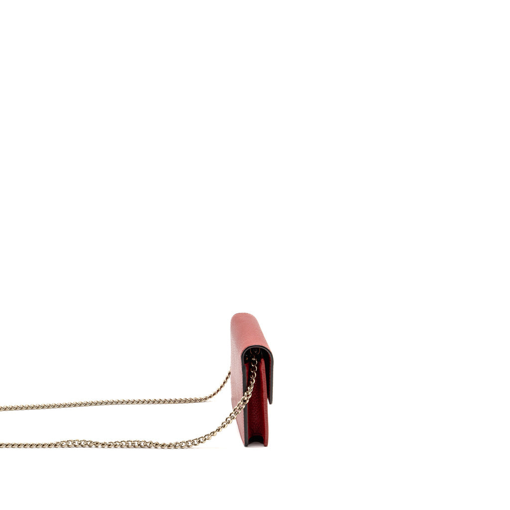 Gucci Interlocking Chain Wallet Calfskin Red GHW