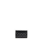 Chanel medium classic flap compact wallet caviar black GHW(microchip)