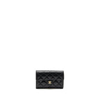 Chanel medium classic flap compact wallet caviar black GHW(microchip)