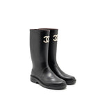 Chanel Size 39 25B High Boots Caoutchouc Black