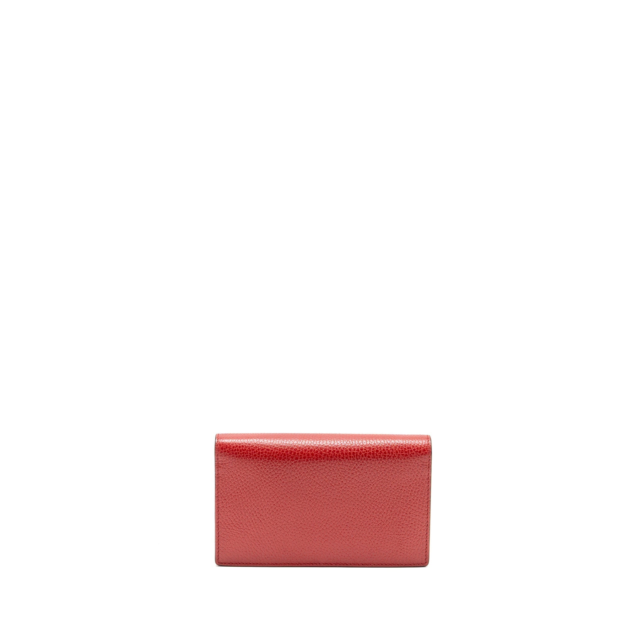 Gucci Interlocking Chain Wallet Calfskin Red GHW