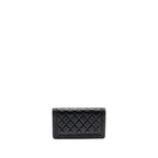 Chanel Boy Bifold Long Wallet Lambskin Black GHW