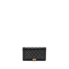 Chanel Boy Bifold Long Wallet Lambskin Black GHW