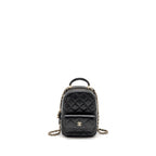 Chanel Mini backpack / crossbody bag caviar black LGHW (microchip)