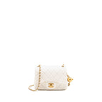 Chanel Pearl Crush Mini Square Lambskin White Brushed GHW (Microchip)