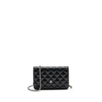 Chanel classic wallet on chain caviar black SHW (microchip)