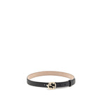 Gucci Size 80 Blondie Interlocking GG Logo Belt Leather Black LGHW
