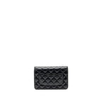 Chanel classic wallet on chain caviar black SHW (microchip)