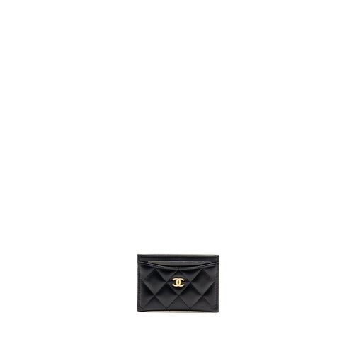 Chanel Classic CC Card Holder Lambskin Black LGHW (Microchip)