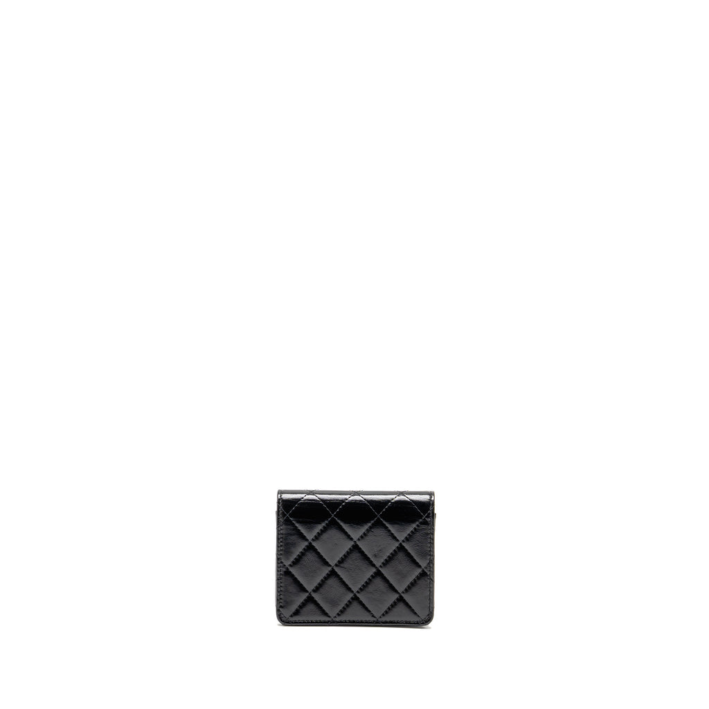 Chanel 31 Flap O-Card Holder Shiny Calfskin Black LGHW (Microchip)
