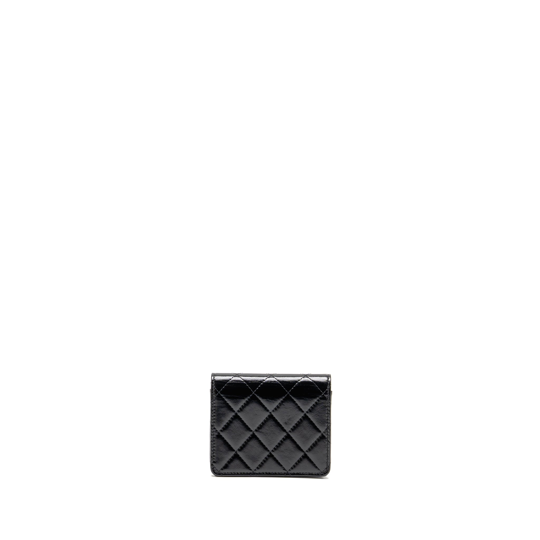 Chanel 31 Flap O-Card Holder Shiny Calfskin Black LGHW (Microchip)
