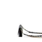 Chanel Detailed Strap Wallet on Chain Lambskin Black with Multicolour Hardware (Microchip)