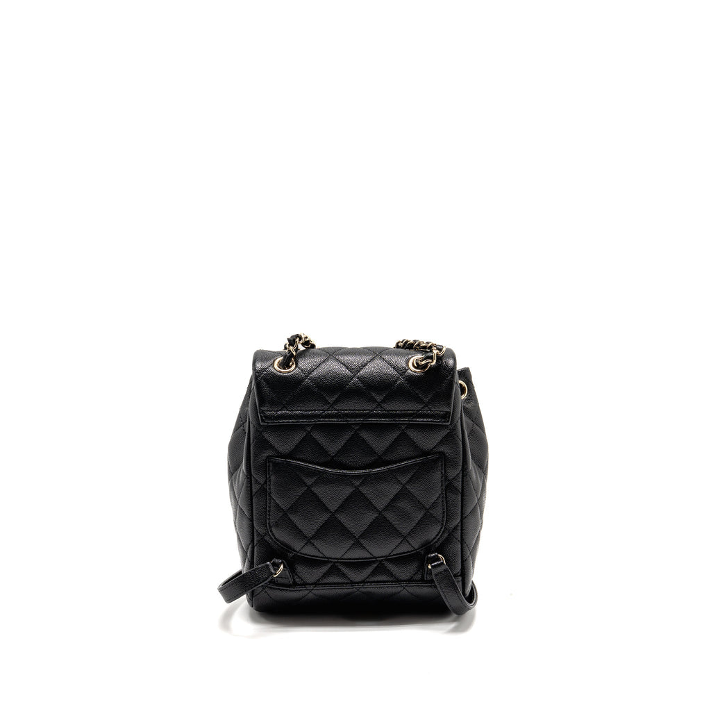 Chanel Quilted Mini Backpack Caviar Black LGHW (Microchip)