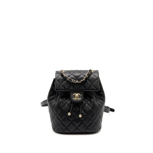 Chanel Quilted Mini Backpack Caviar Black LGHW (Microchip)