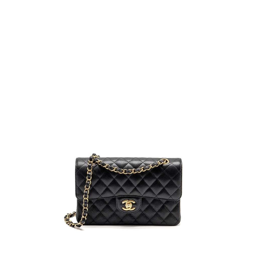 CHANEL Small Classic Double Flap Bag Caviar Black GHW (Microchip)