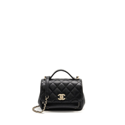 CHANEL Small Business Affinity Caviar Black LGHW (Microchip)