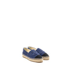 Chanel Size 36 Espadrilles Linen Blue/Black