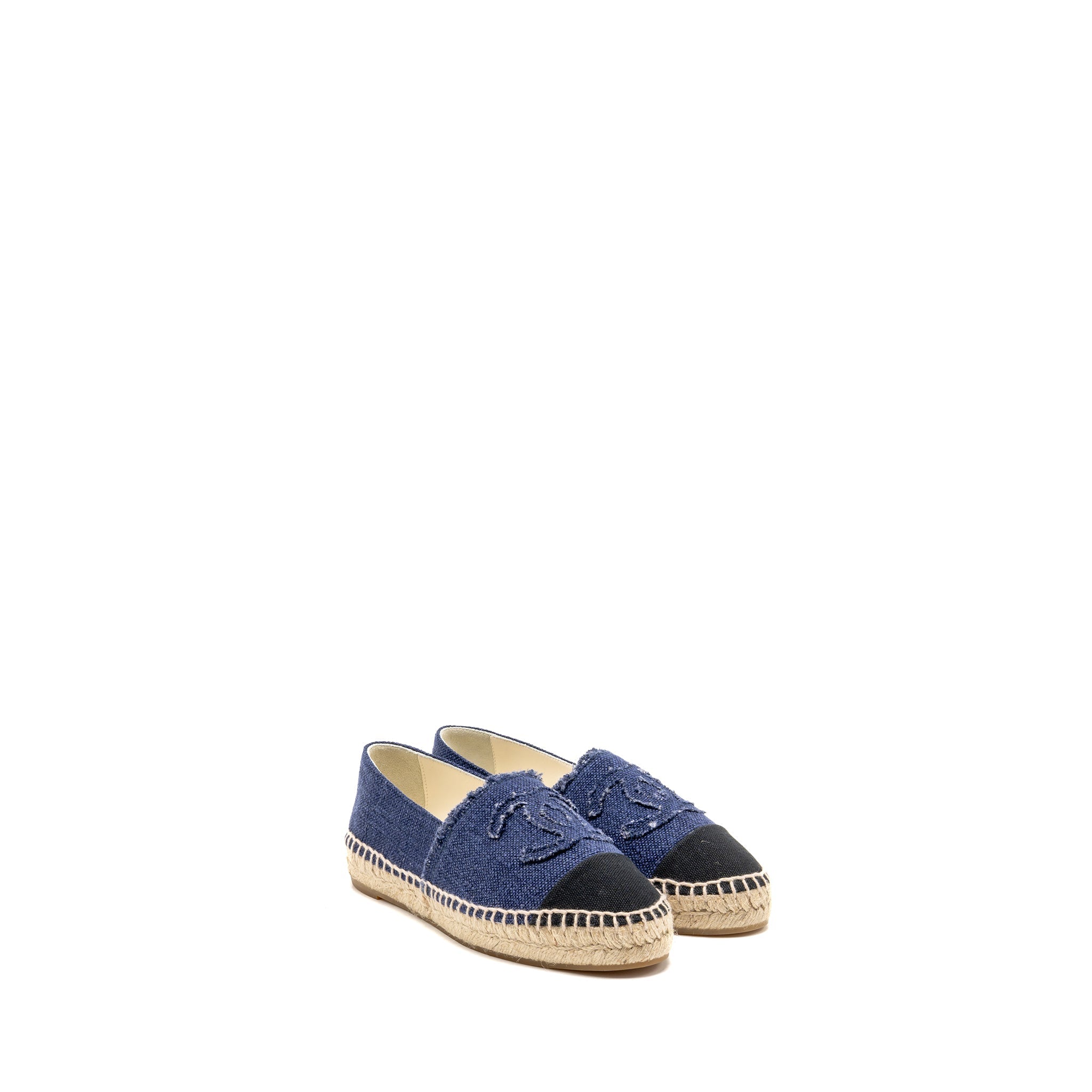 Chanel Size 36 Espadrilles Linen Blue/Black