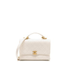 Chanel Chic Affinity Top Handle Flap Bag Caviar White GHW
