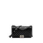 Chanel Medium Boy Bag Lambskin Black Ruthenium Hardware