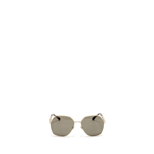 Chanel Sunglasses with Chain Brown Light Gold Tone
