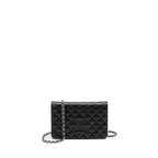 Chanel Quilted Diamond CC Logo Wallet On Chain Caviar Black SHW