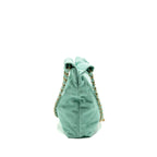 Chanel Small 22 Bag Washed Denim Aqua GHW (Microchip)