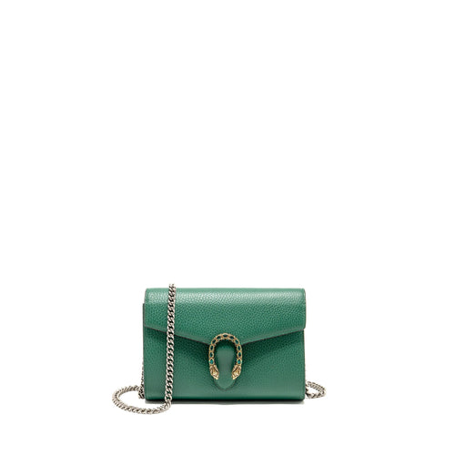 Gucci Mini Dionysus Wallet On Chain calfskin Green Multicolour Hardware