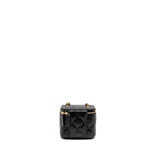 Chanel Pearl Crush Mini Vanity with Chain Lambskin Black GHW (Microchip)