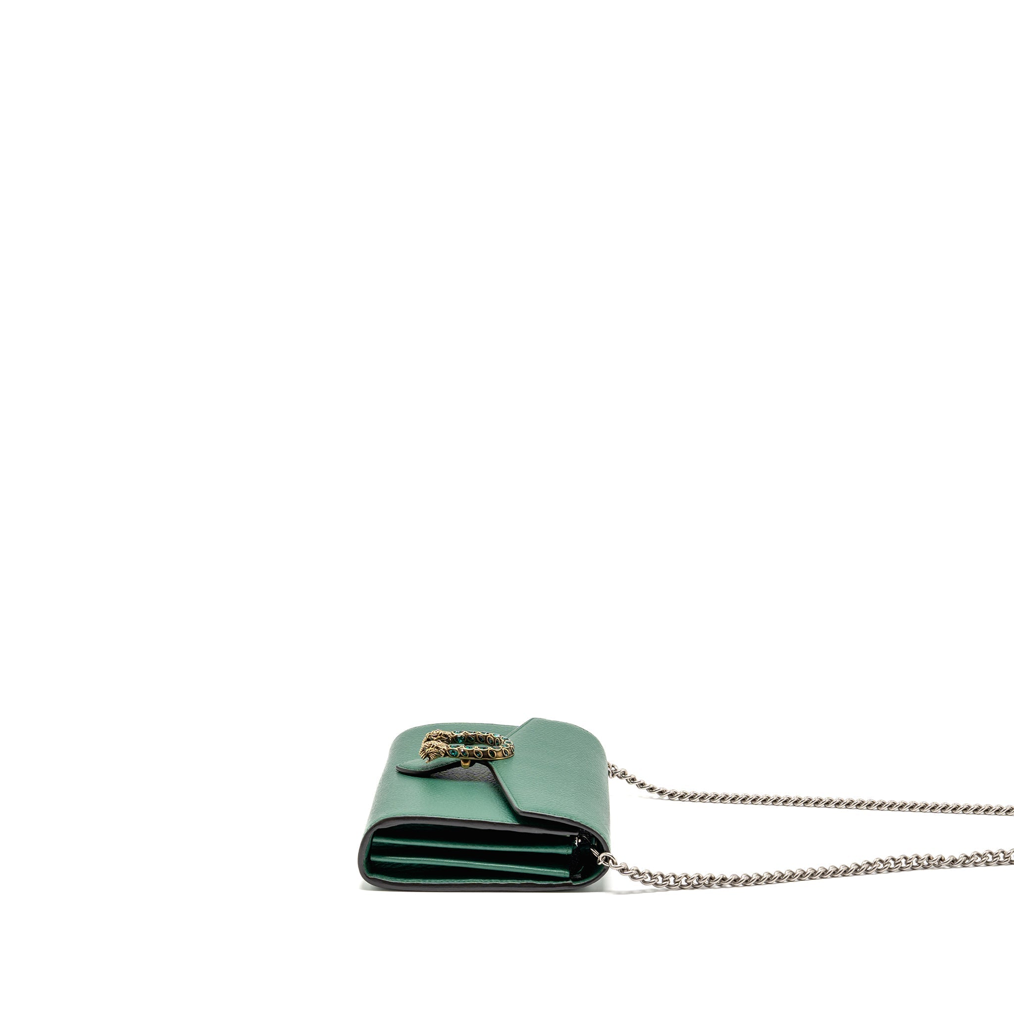 Gucci Mini Dionysus Wallet On Chain calfskin Green Multicolour Hardware