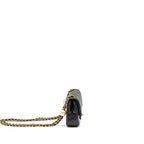 Chanel Pearl Crush Mini square flap bag lambskin Black GHW (Microchip)