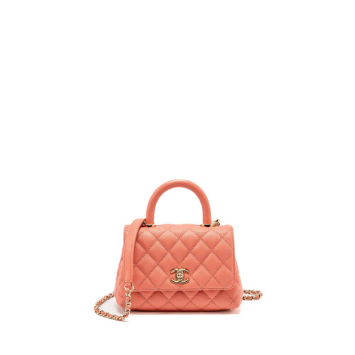 Chanel Mini Coco Handle Caviar Pink LGHW (Microchip)