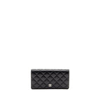 Chanel Quilted CC Long Wallet Leather Black SHW