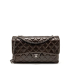 Chanel Large Quilted Flap Bag with Chain Lambskin Dark Brown SHW