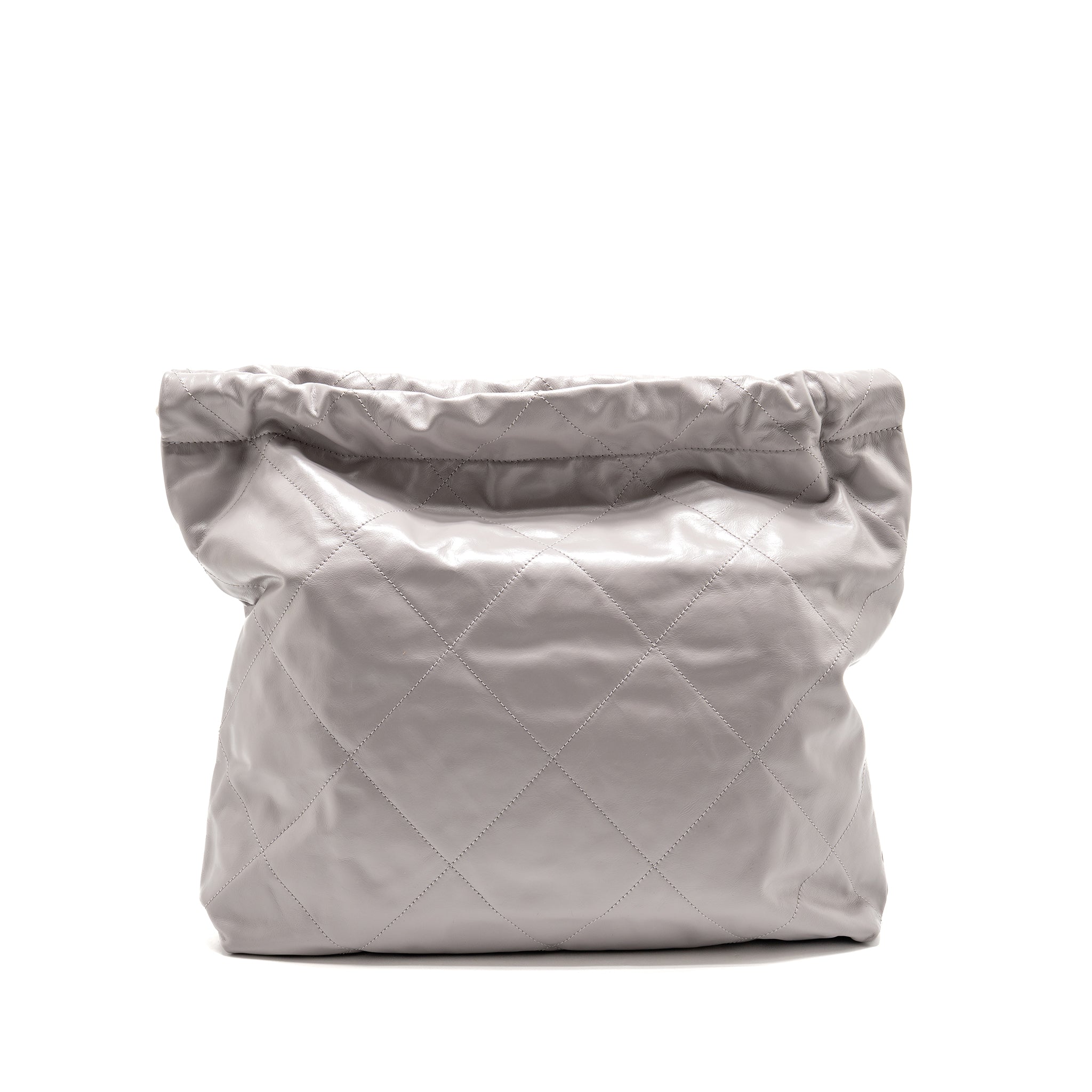 Chanel Medium 22 Bag Shiny Calfskin Grey SHW (microchip)