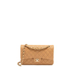 Chanel Medium Classic Double Flap Bag Caviar Caramel LGHW(microchip)