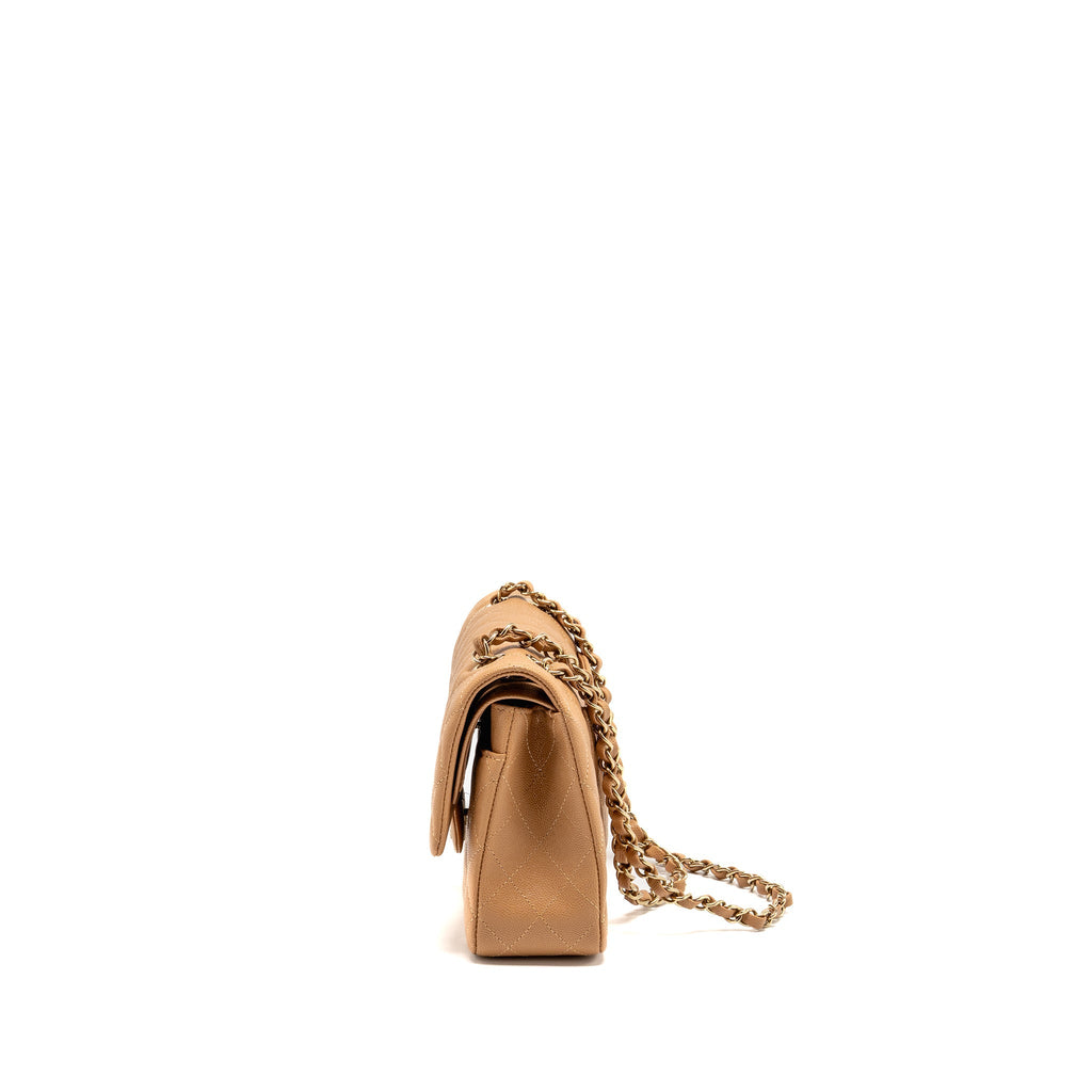Chanel Medium Classic Double Flap Bag Caviar Caramel LGHW(microchip)