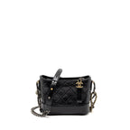 CHANEL Small Gabrielle Hobo Bag Aged Calfskin Black Multicolour Hardware