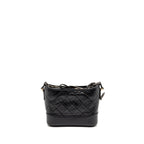 CHANEL Small Gabrielle Hobo Bag Aged Calfskin Black Multicolour Hardware