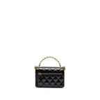 Chanel Top Handle Mini Wallet On Chain Calfskin Black GHW(microchip)